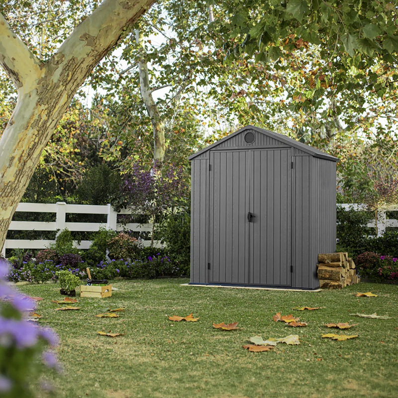【断捨離】スペースブラック　Sサイズ Keter Darwin 6x4 ft. Durable Resin Outdoor Storage Shed With Floor